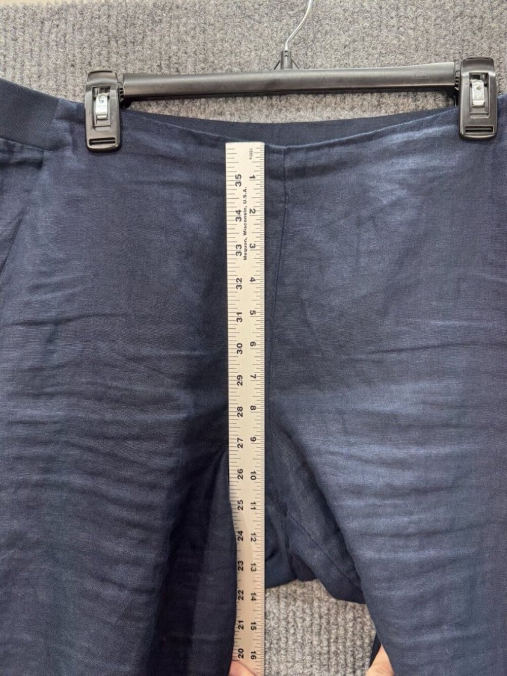 J. Jill Love Linen Crop Pants Womens Medium Blue Pull On High Rise Lightweight - Picture 7 of 10